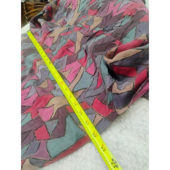 Vtg Sophisticates 100% Silk Button Down Shirt Mens M Geometric Fresh Prince Y2k - Picture 6 of 8